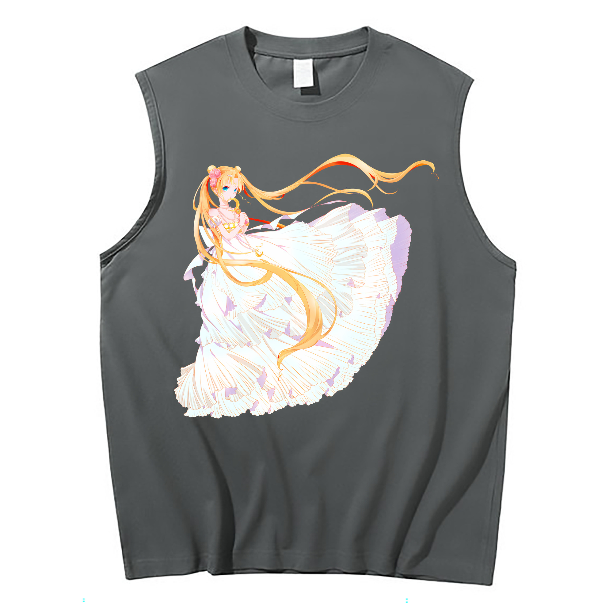 （画像用） 美少女戦士セーラームーン 愛野 美奈子 あいの みなこ Sailor Moon Aino Minako コットン100％タンクトップ（フロントプリント）